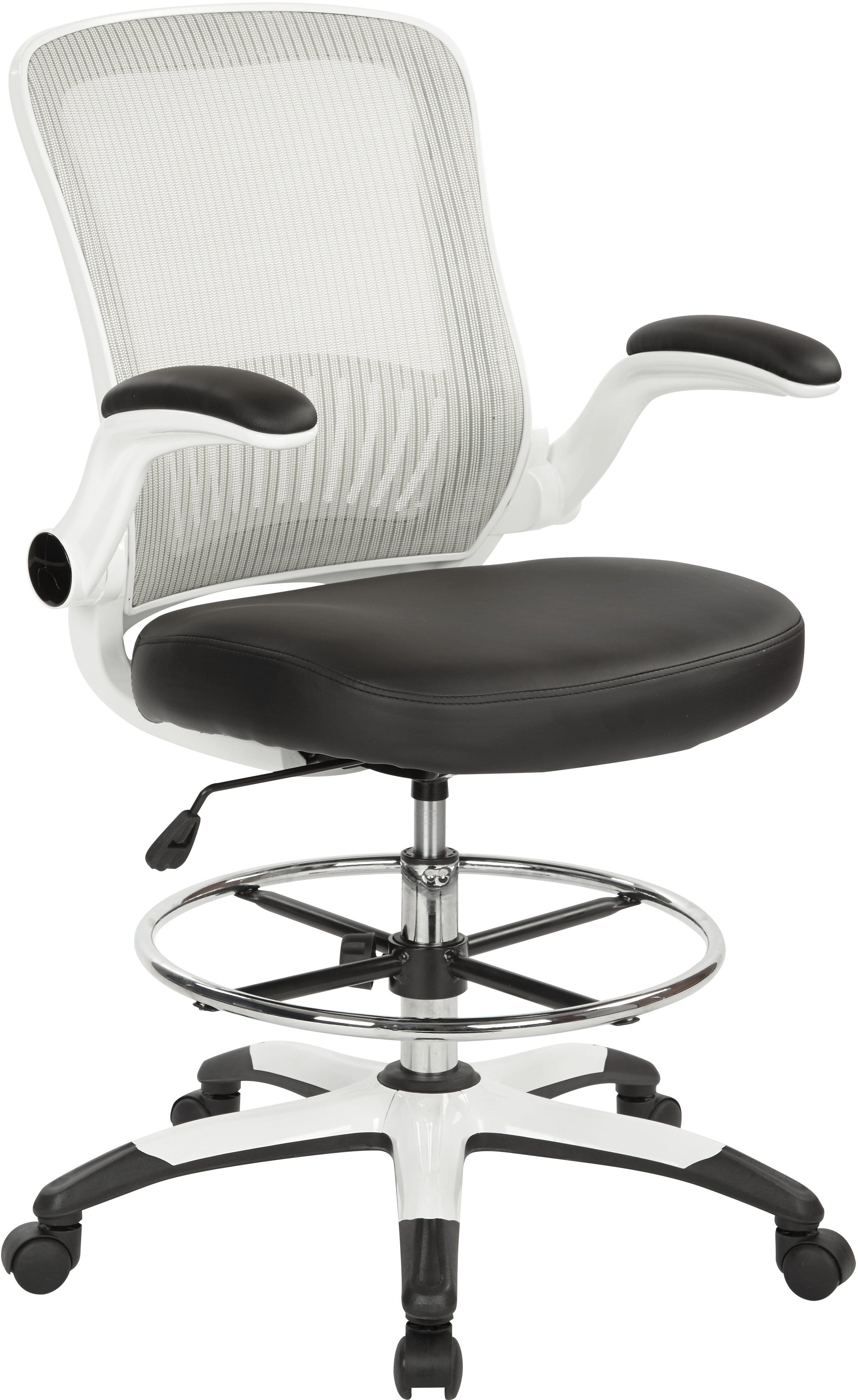 Office Star Work Smart™ Mesh Back Drafting Chair [DC6900WH] - Ergonomic Adjustable Stool for Architects, Artists & Home Office Use