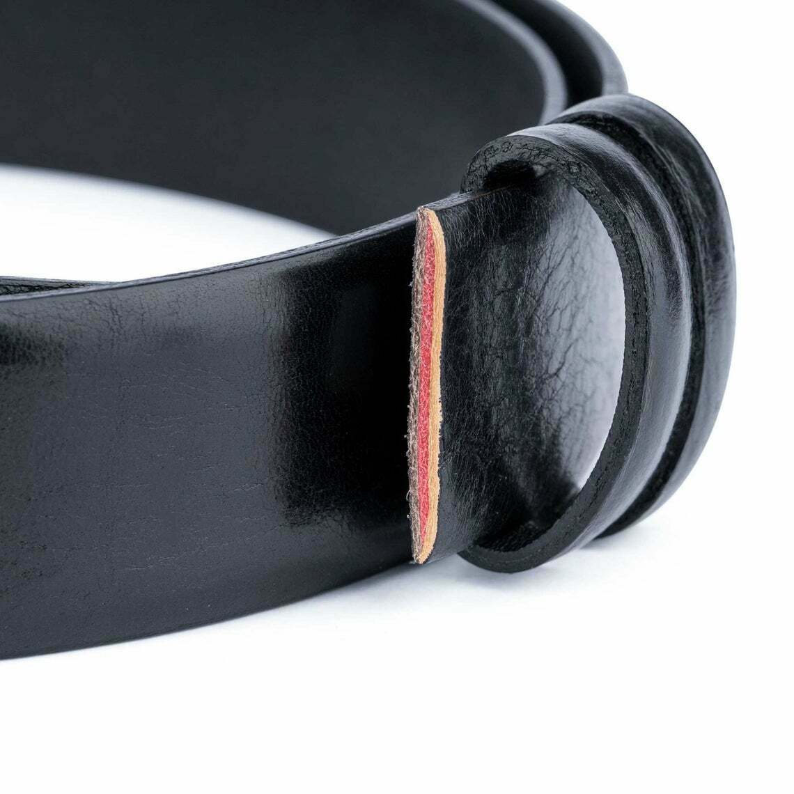 35mm Black Vegetable Tanned Leather Belt for Ferragamo Buckles - Premium Men's Dress Belt for Business & Formal Occasions