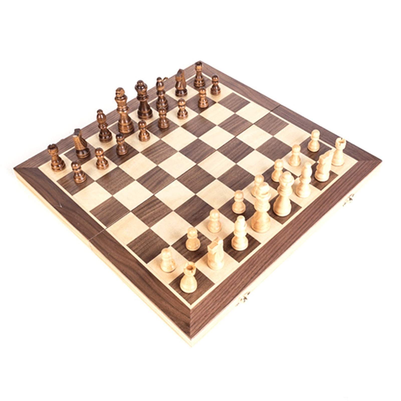 Premium Portable Wooden Magnetic Chess Set - 400mm Large Folding Chessboard with Storage | Perfect for Travel, Family Game Nights & Outdoor Activities (Brown)