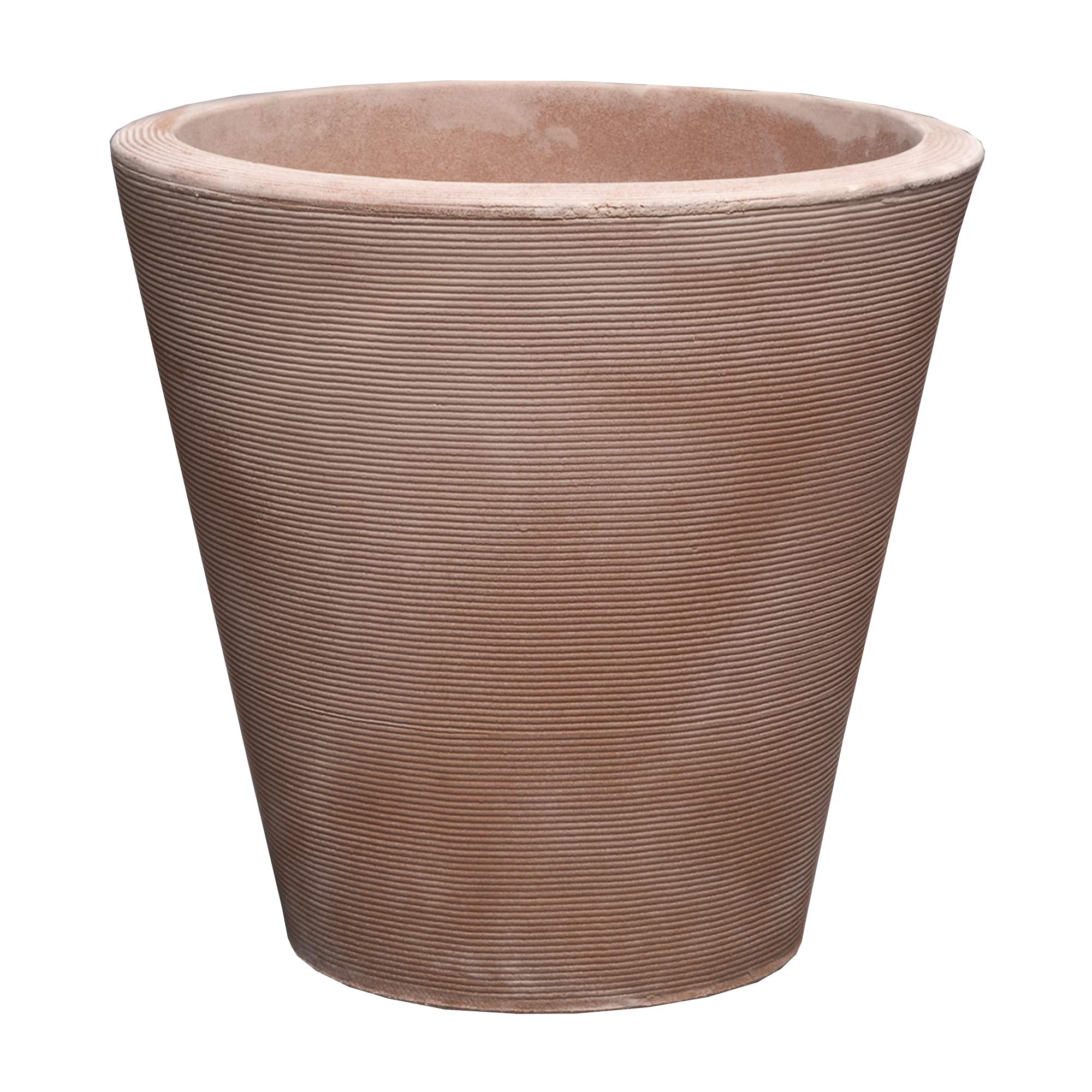 Crescent Garden Madison Planter - 14 Inch Double-Walled Plant Pot in Weathered Terracotta for Indoor/Outdoor Decor - Perfect for Patio, Garden, and Home Office Plants