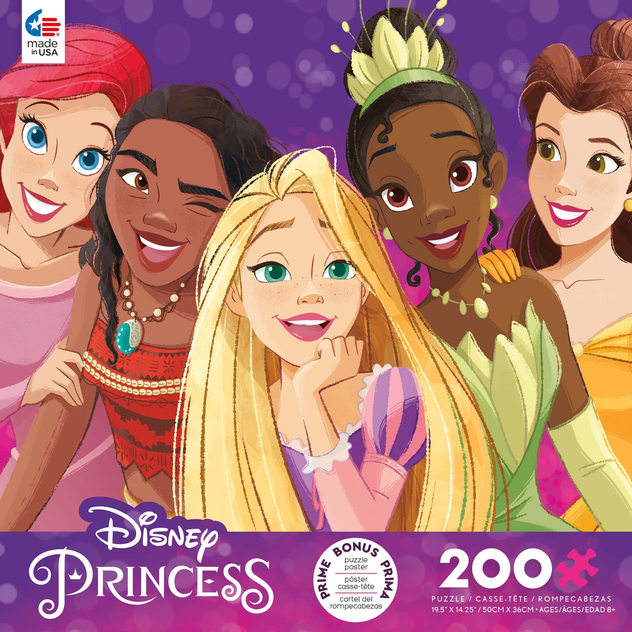 Ceaco Disney Friends Princess Party - 200 Piece Oversized Jigsaw Puzzle for Adults & Kids - Perfect for Family Game Night, Birthday Gifts & Disney Collectors