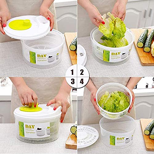 Large Salad Spinner with Bowl - Tomato Slicer & Lemon Cutter - Kitchen Tool for Fresh Salads