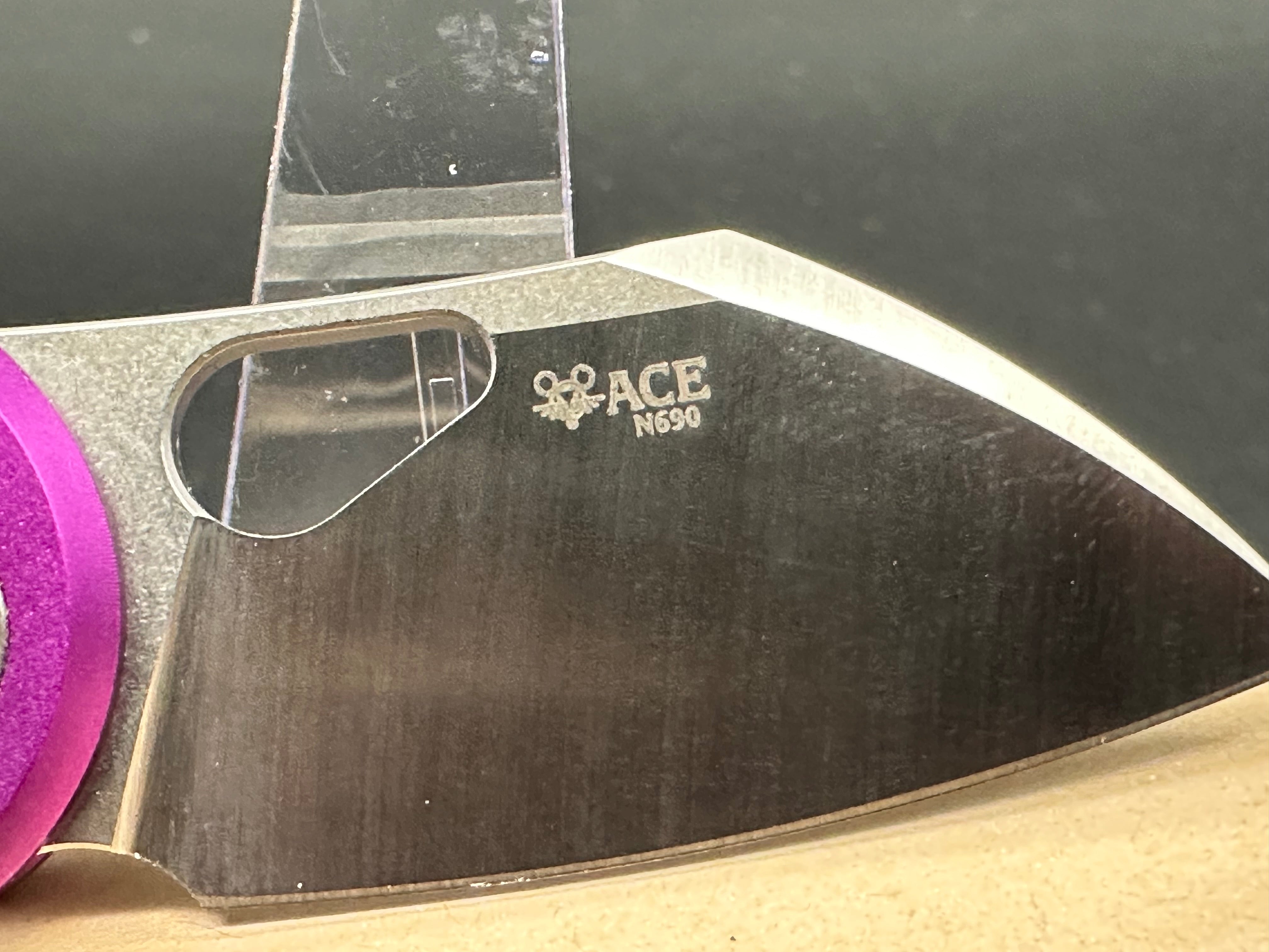 GiantMouse Vox/Anso ACE Nibbler Folding Knife - Purple Aluminum Handle, 1.9
