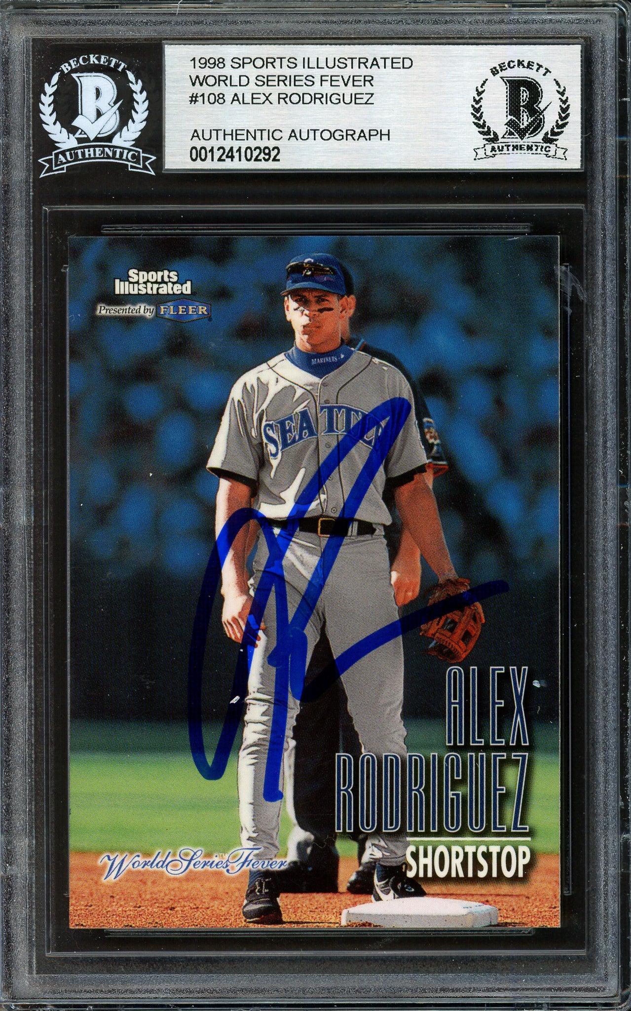 Alex Rodriguez Autographed 1998 Fleer Sports Illustrated #108 Baseball Card - Seattle Mariners Collectible - Beckett BAS Certified #12410292 - Perfect for MLB Memorabilia Collections & Sports Fans Gifts