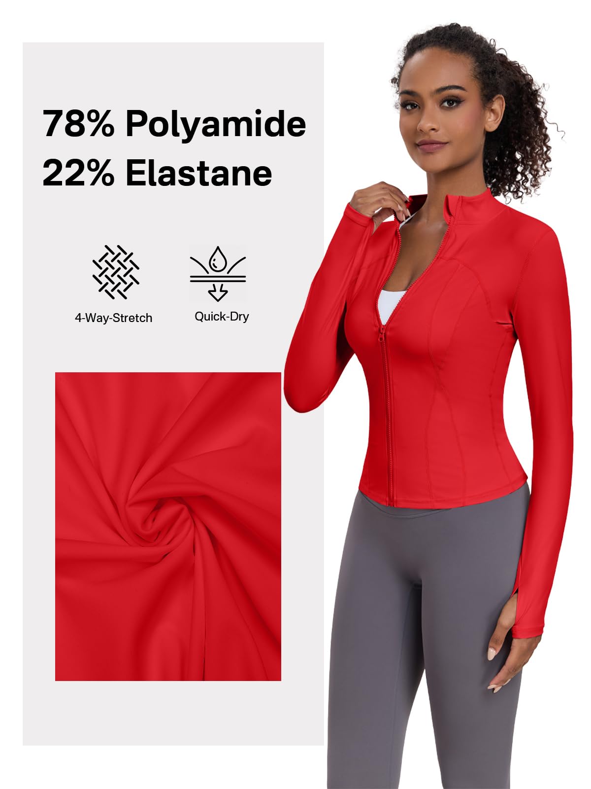 VUTRU Women's Lightweight Slim Fit Full Zip Workout Jacket - Yoga, Running & Athletic Track Jacket for Active Lifestyles | Gym, Outdoor Exercise & Casual Wear