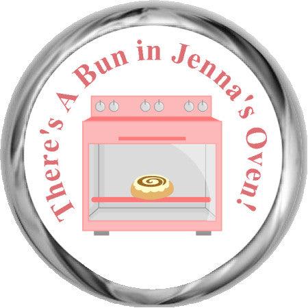 Bun In The Oven Stickers - Cute Baby Shower Decoration for Girl - Perfect for Gender Reveal Parties & Nursery Decor