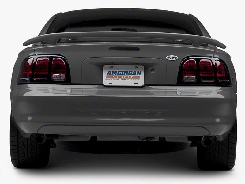 Raxiom Smoked Tail Lights Assembly for Ford Mustang 1996-1998 - LED Brake Lights with Iconic Design - Upgrade Your Mustang's Rear Style for Night Driving & Car Shows