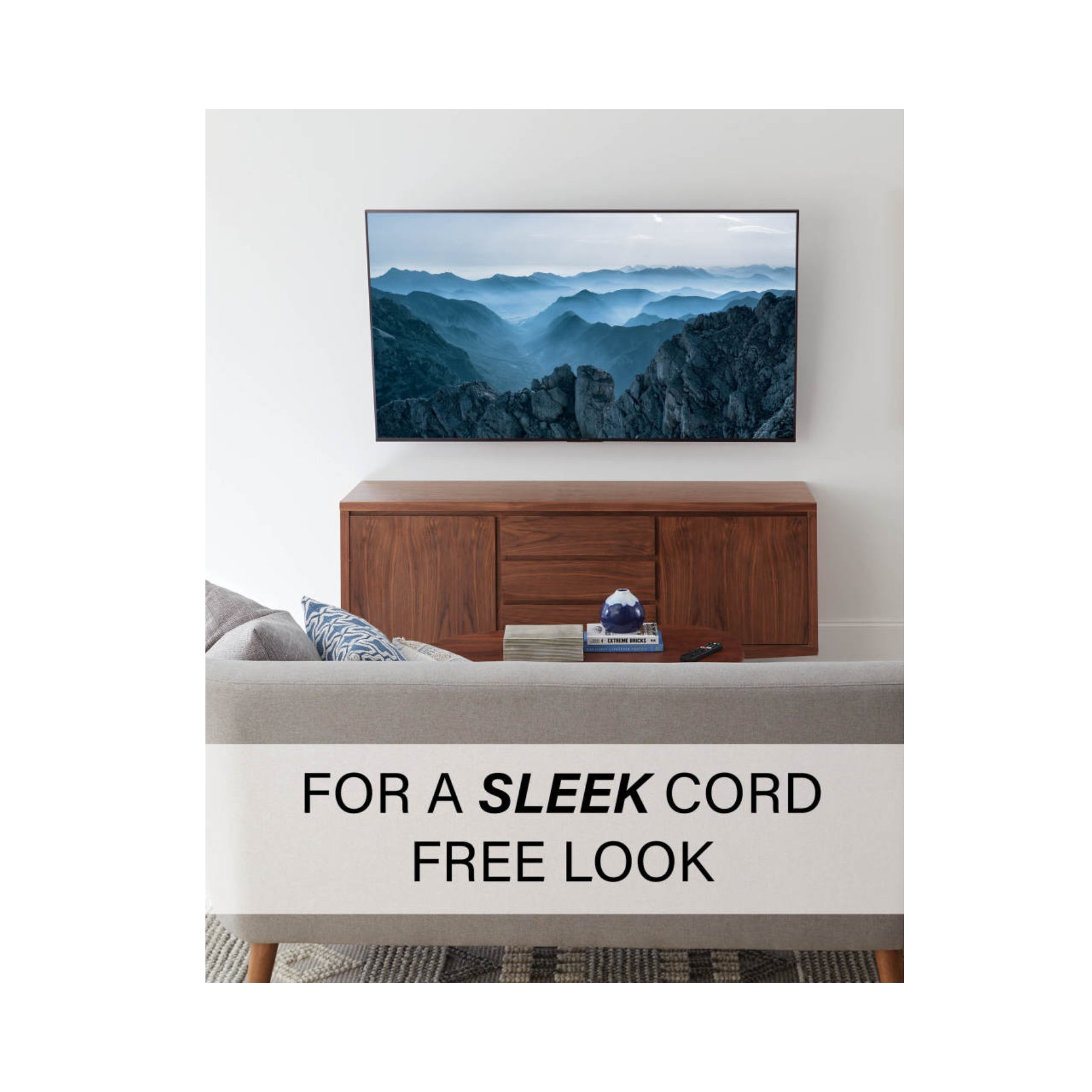 Sanus SA IWB9 W1 In-Wall TV Media Box - Concealed Cable Management for Flat Screen TVs - Perfect for Living Room, Bedroom & Home Theater Setup