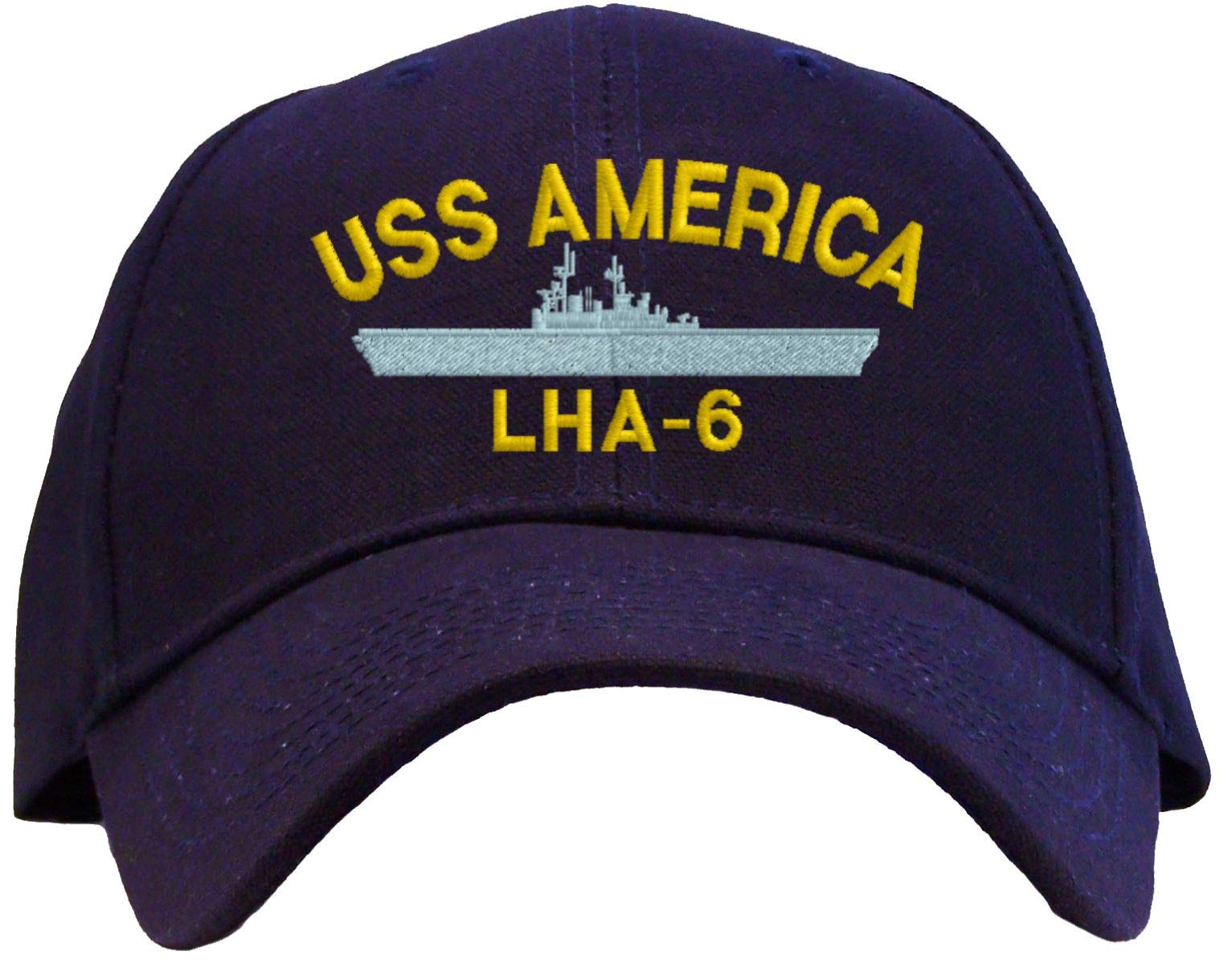 USS America LHA-6 Embroidered Baseball Cap - Military Navy Veteran Gift, Patriotic Unisex Adjustable Hat for Outdoor Activities & Sports Fans
