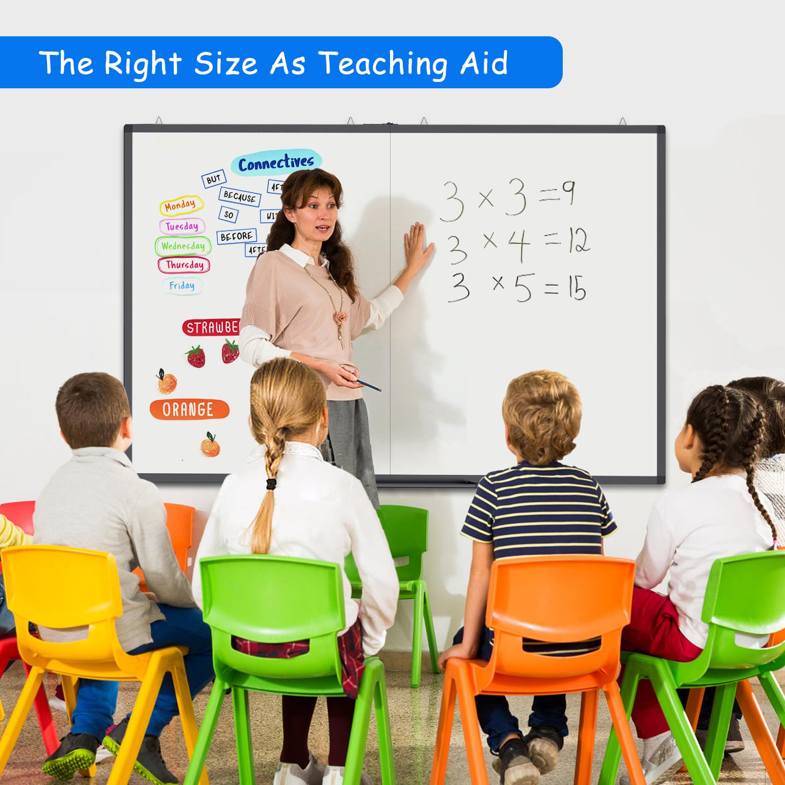 Maxtek 60x40 Inch Magnetic Dry Erase Whiteboard - Large Aluminum Framed Wall Mounted White Board with Pen Tray for Presentations | Perfect for Classroom, Office, Home & School Use | Durable Writing Surface for Meetings, Teaching & Home Organization