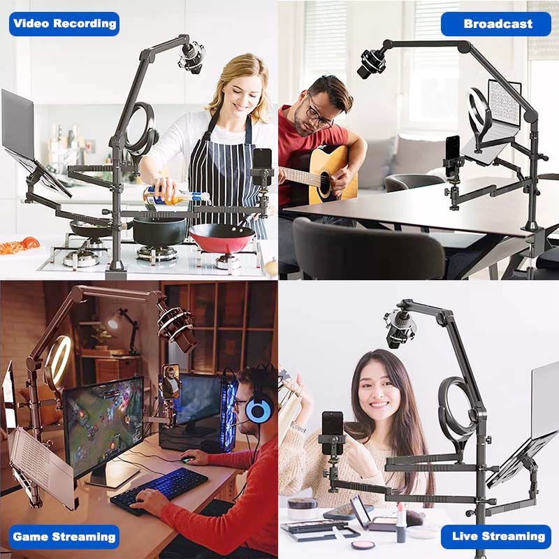 3-Arm Table Stand Gear Tree - Durable & Adjustable Organizer for Headphones, VR Headsets & Gaming Accessories - Perfect for Home, Office & Gaming Setup