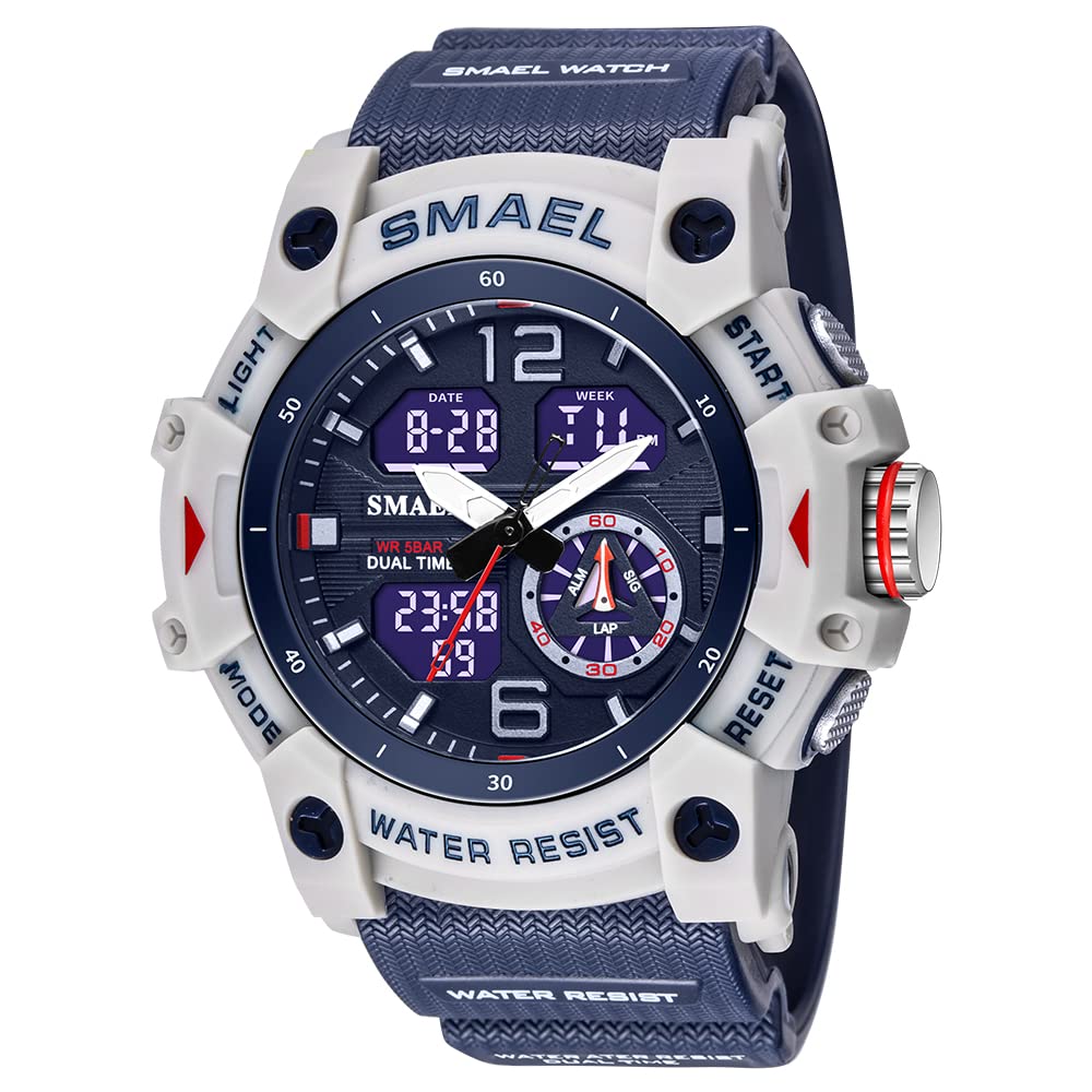 FANMIS Men's Digital Sports Watch - Waterproof 50M, LED Backlight, Alarm, Stopwatch, Multifunctional for Running, Swimming & Outdoor Activities
