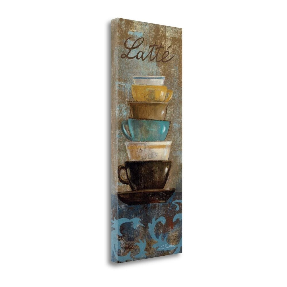 Antique Coffee Cups II by Silvia Vassileva - Premium Giclee Art Print on Gallery Wrapped Canvas - Perfect for Kitchen Decor, Dining Room Wall Art & Coffee Lover Gifts