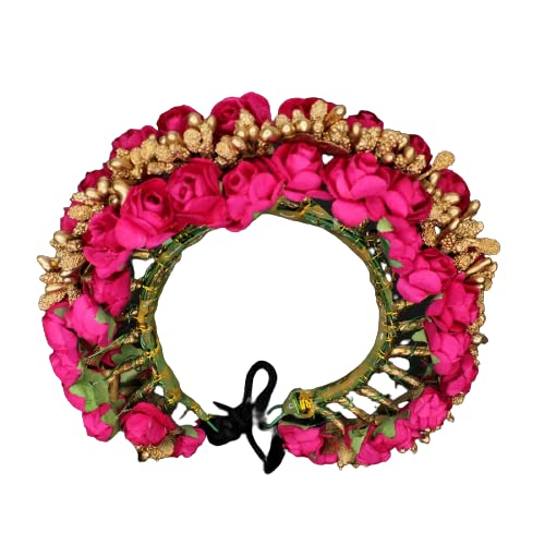 Artificial Rose Flower Hair Gajra for Women & Girls - Elegant Bridal Hair Accessory for Weddings, Parties & Special Occasions | Perfect for Indian Bridal Jewelry, Mehendi Ceremony & Festival Hairstyles