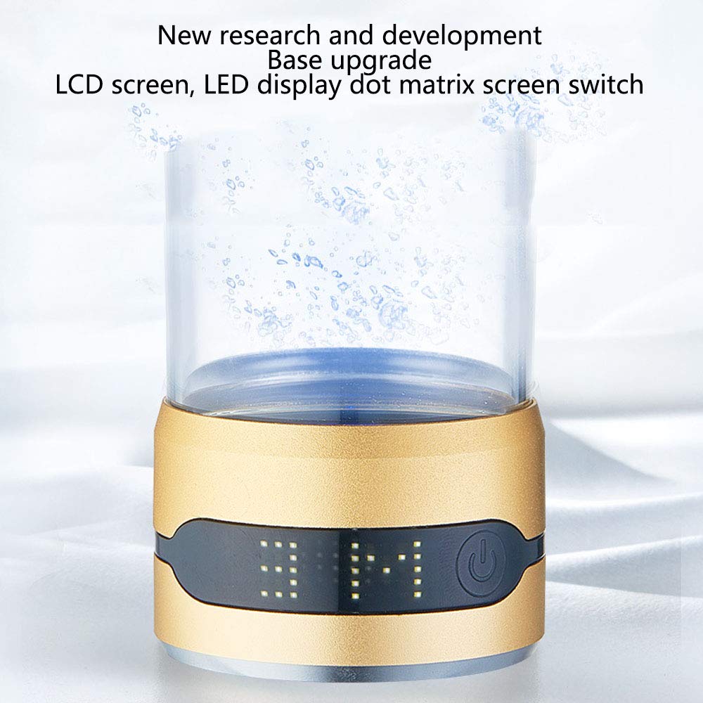 Portable Hydrogen Water Bottle Generator - 450ML Alkaline Water Ionizer with LCD/LED Display, 800-1600PPB Hydrogen Concentration & pH 7.3-8.5 - Perfect for Travel, Gym, and Daily Hydration