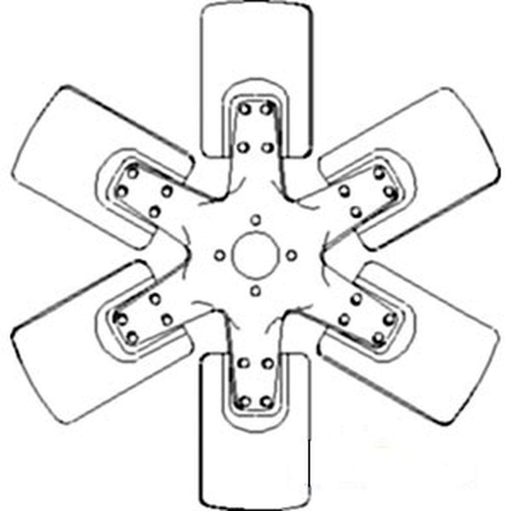Stevens Lake Parts One New 6 Blade Cooling Fan for Massey Ferguson 1085 & 285 Tractors | Replaces OEM 530177M1 | Perfect for Agricultural Equipment & Farm Machinery Maintenance