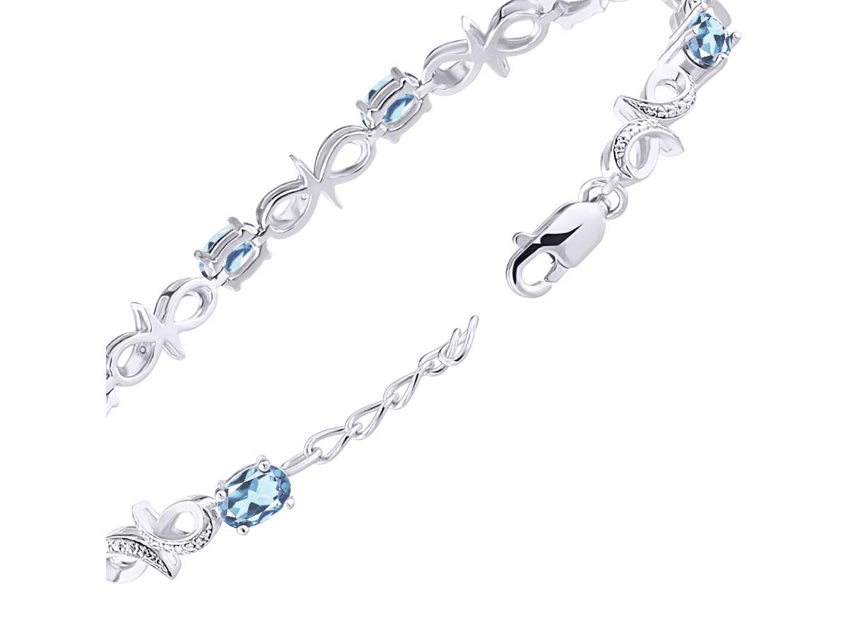 Rylos 925 Sterling Silver Infinity Tennis Bracelet for Women - Adjustable 7