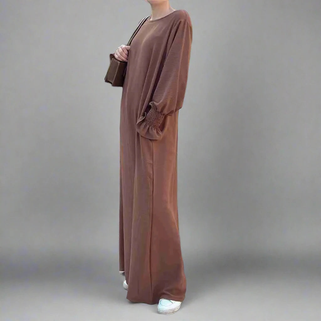 Elegant Modest Fashion Puff Sleeve Abaya Dress for Women - Perfect for Prayer, Special Occasions & Everyday Wear