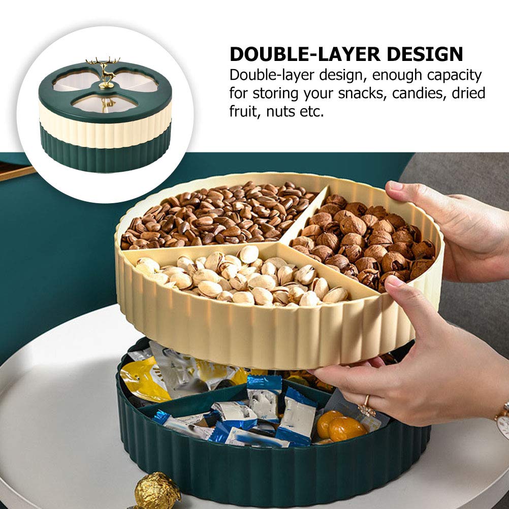 BESPORTBLE Airtight Snack Storage Box - Dried Fruit Container, Candy Tray, Sectional Snack Holder for Kitchen, Office, Picnic & Travel - BPA-Free Plastic Food Organizer