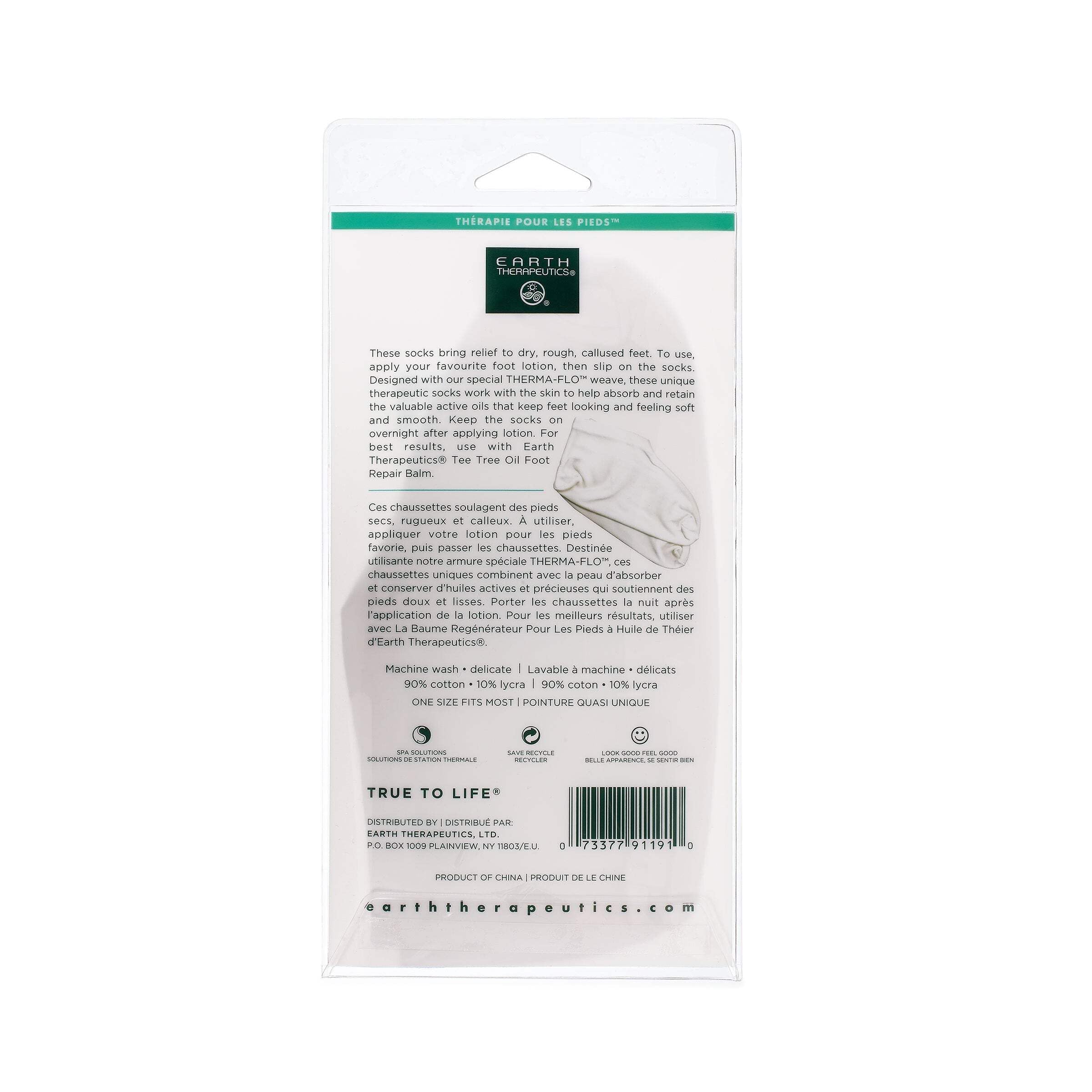 Earth Therapeutics Moisturizing Foot Socks for Dry Cracked Feet - Ultra Soft Spa Treatment Socks (1 Pair) - Perfect for Overnight Hydration & At-Home Pedicures