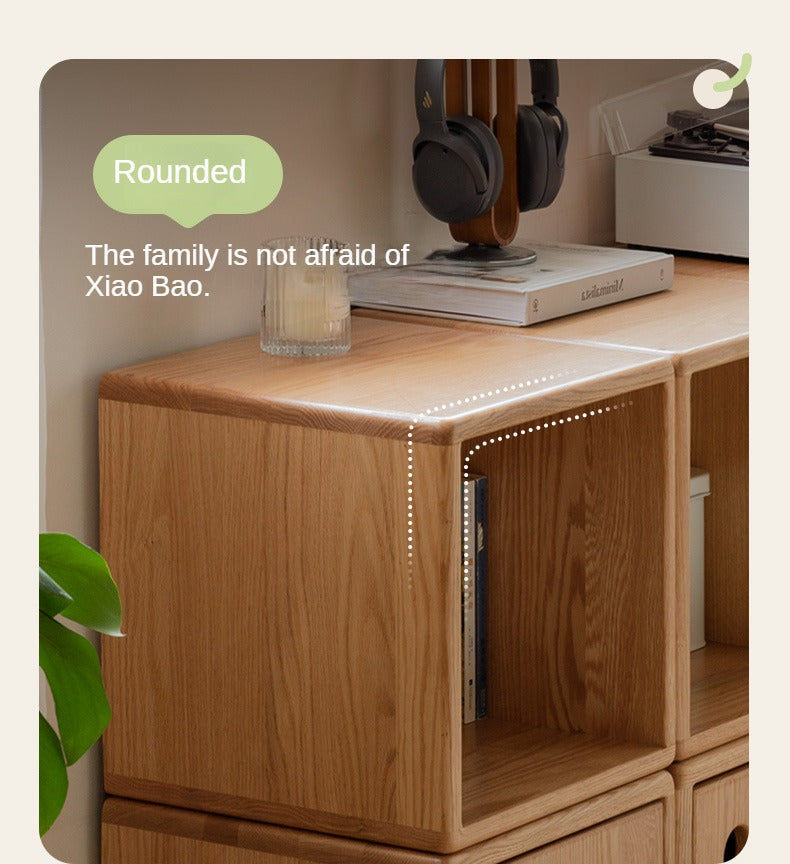 Solid Oak and Cherry Wood Bookshelf - Customizable Free Combination for Home Office, Living Room & Library Storage