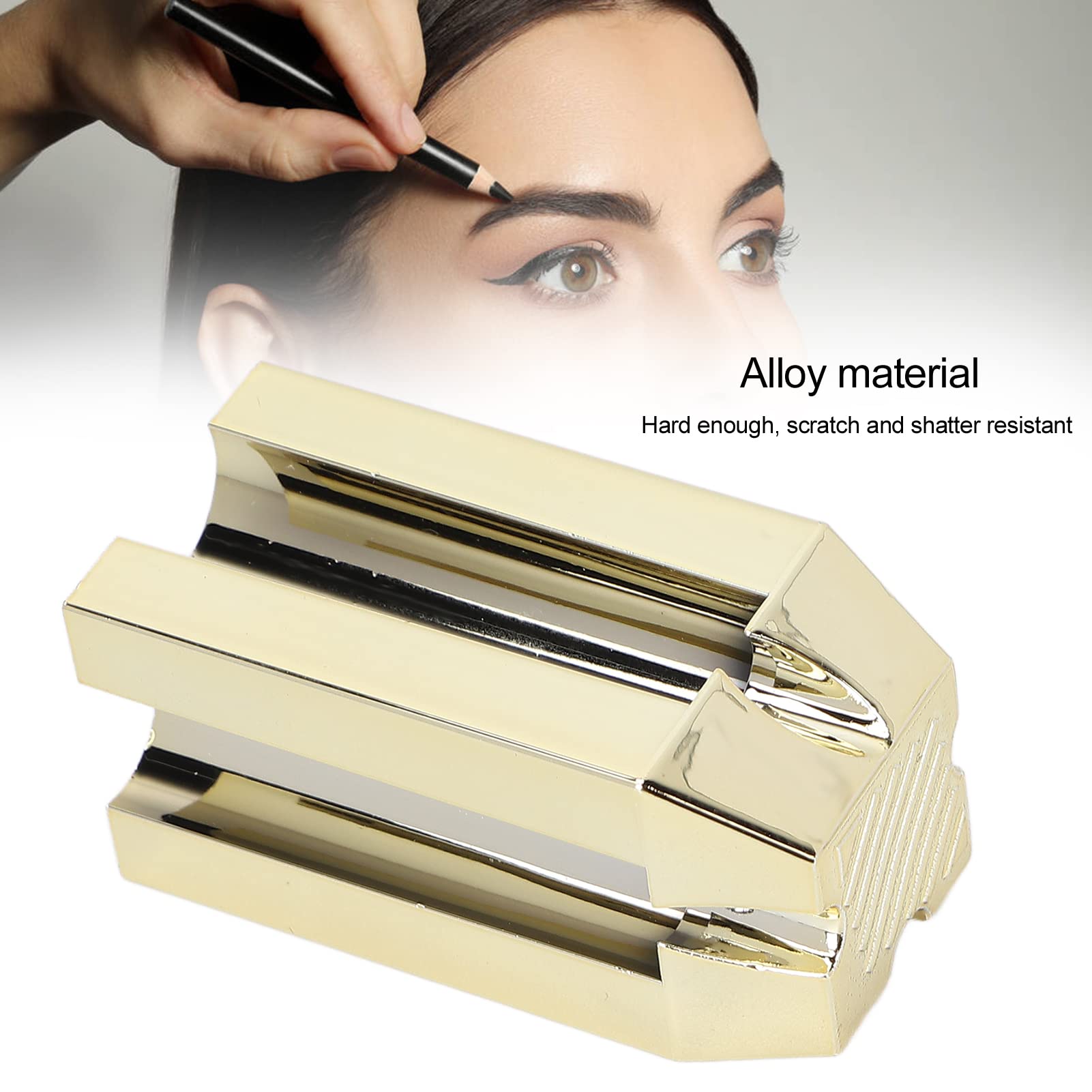 4-in-1 Alloy Eyebrow Pencil Sharpener - 4-Sided Cosmetic Sharpening Tool for Eyebrow, Eyeliner & Lip Pencils | Safe & Efficient Makeup Accessory for Precise Pointed or Flat Tips | Perfect for Home Use & Professional Makeup Kits