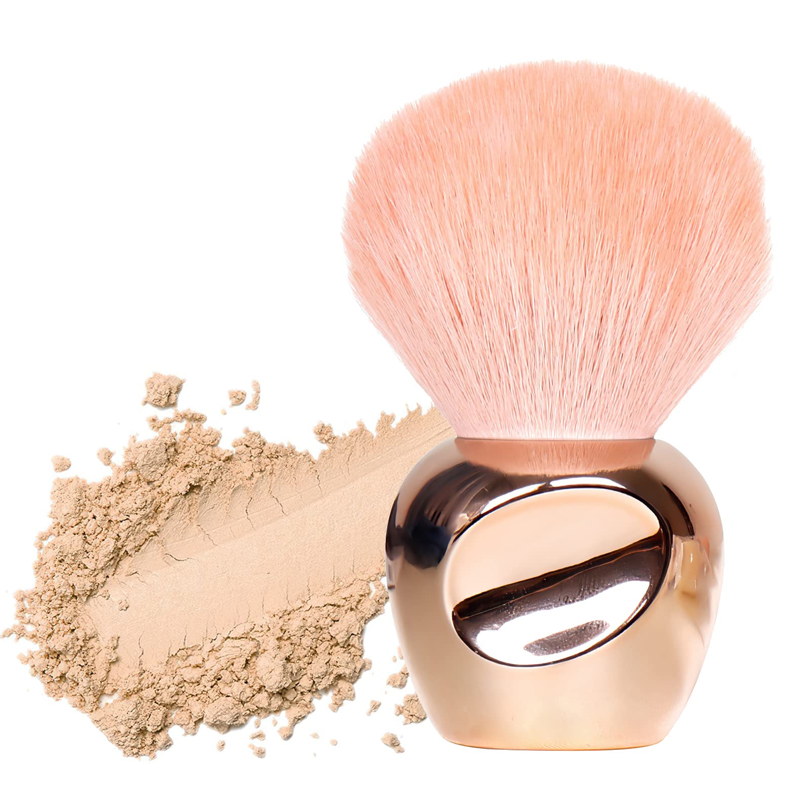 Mini Multitask Makeup Brush Set - Blush Brush, Large Face Powder Brush for Loose & Pressed Setting Powder, Bronzer Brush with Plush Fibers & Nail Dust Remover | Perfect for Professional Makeup, Contouring & Nail Art