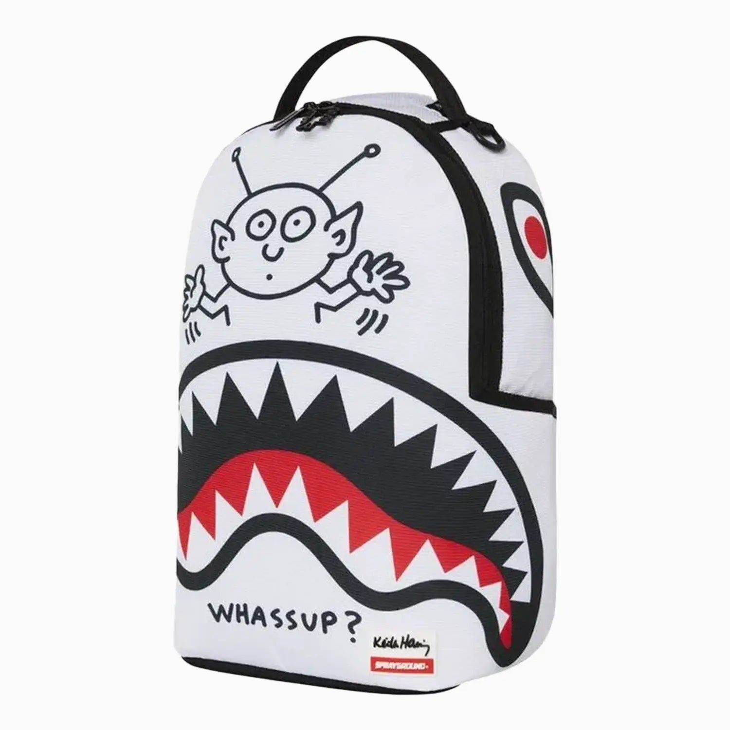 Keith Haring Wassup Alien DLXSV Backpack - Unisex Canvas School Bag for College & Travel - Durable Laptop Backpack with Adjustable Straps - Perfect for Work, Gym & Daily Commute