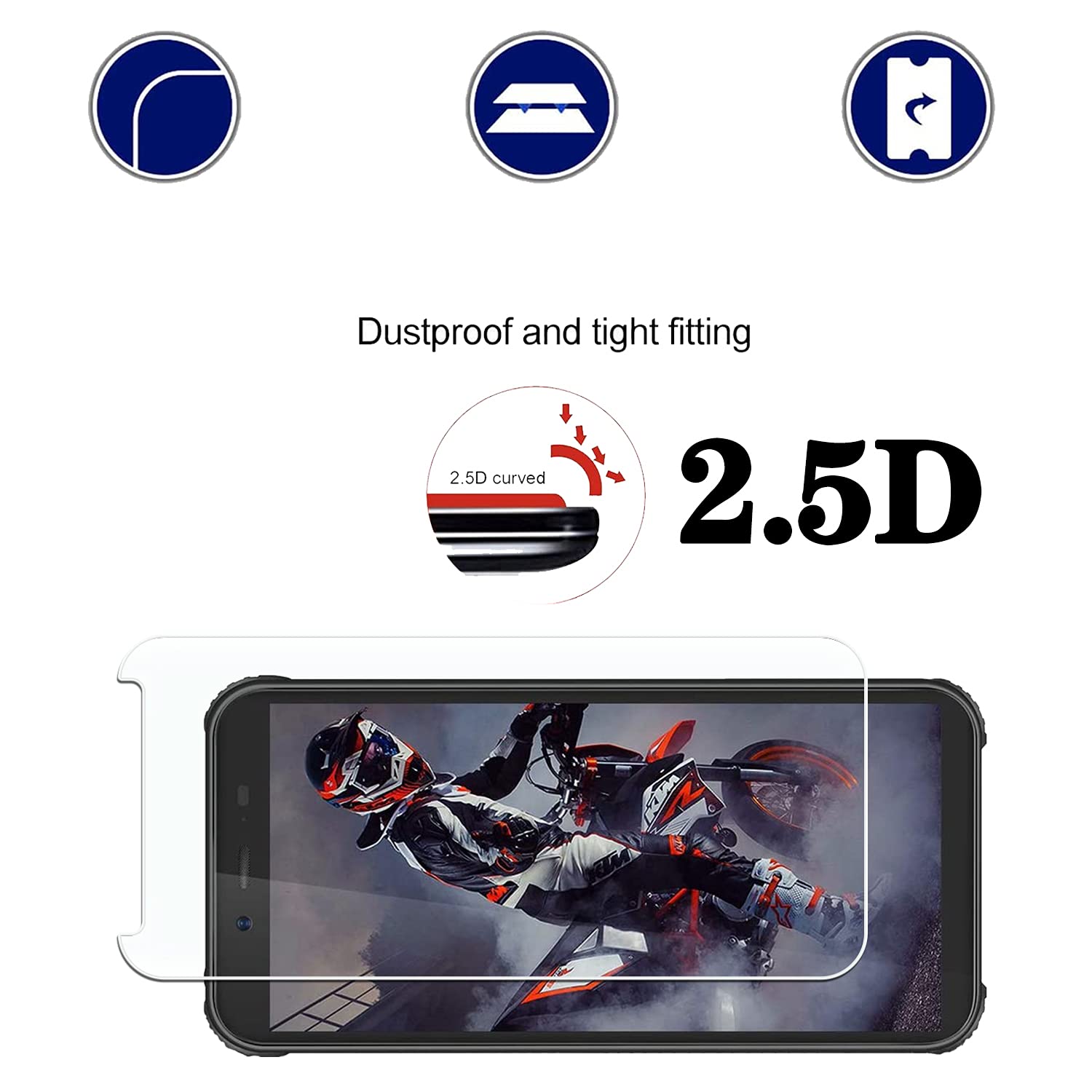 KELOLIN 3-Pack Tempered Glass for Blackview BV5500 Plus - Anti-Scratch, Anti-Fingerprint - Perfect for Outdoor Adventures