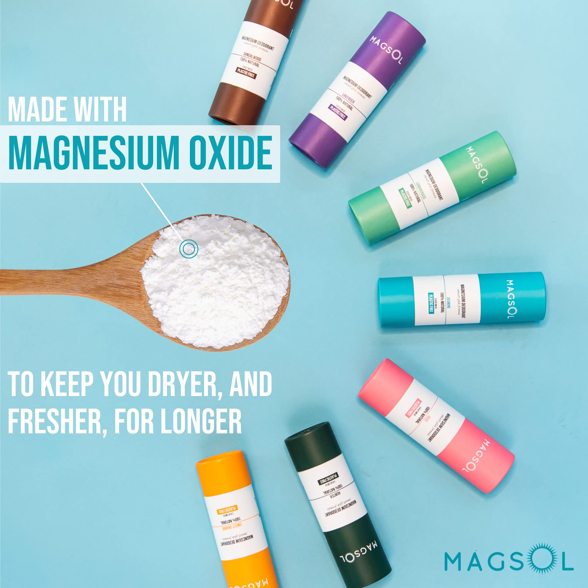 MAGSOL Natural Deodorant for Men & Women - Aluminum & Baking Soda Free, Hypoallergenic for Sensitive Skin, Organic Patchouli Scent | Daily Use, Gym, Travel & Outdoor Activities
