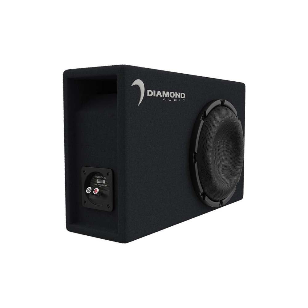 Diamond Audio DESMB10A 10 Inch 2Ω Slot Vented Active Subwoofer Enclosure - Powerful Bass for Car Audio & Home Theater Systems