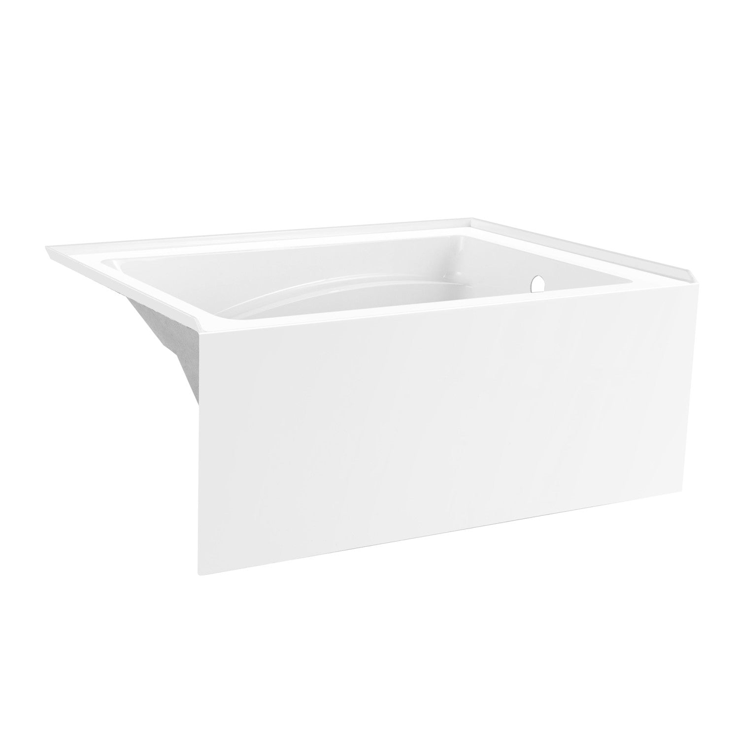 Aqua Eden VTAM4836R22T 48 Inch Acrylic Rectangular 3-Wall Alcove Bathtub - Right Hand Drain, Glossy White - Perfect for Modern Bathrooms & Spa-Like Retreats