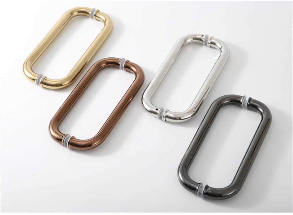8 Inch Gold Back to Back Tubular Shower Door Pull Handle for Frameless Shower Doors - WANLIAN Hardware with Washers - Perfect for Bathroom Renovation and Modern Shower Enclosures