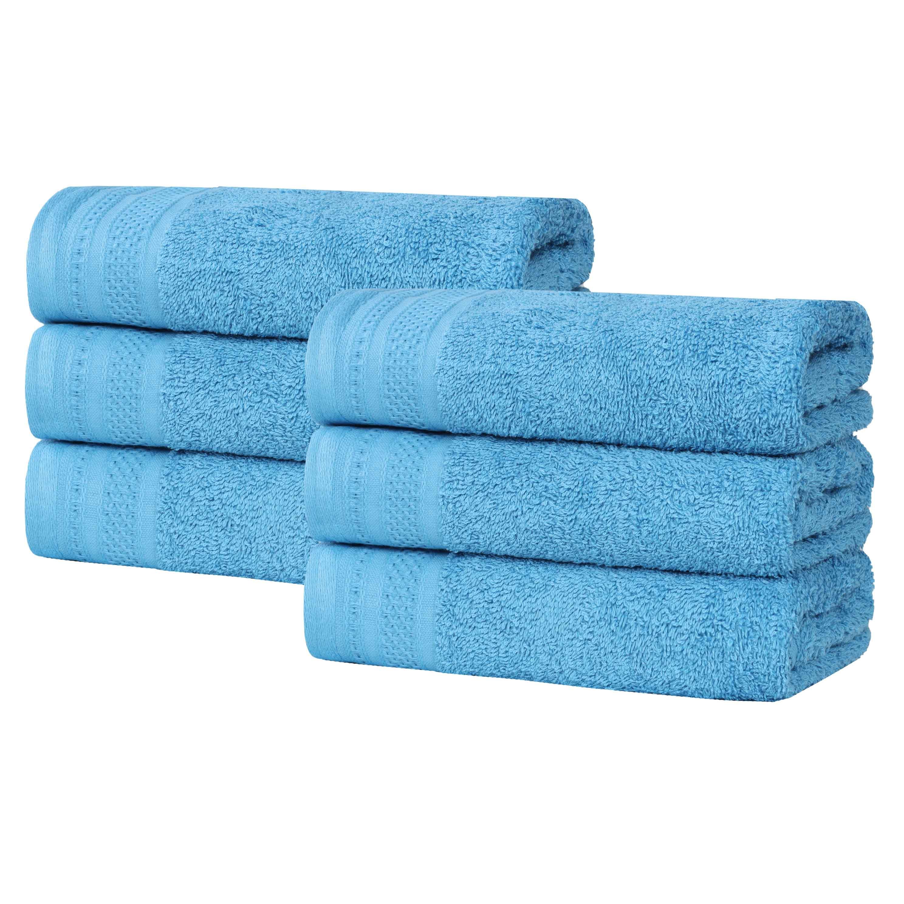 Premium Honeycomb Waffle Weave Cotton Hand Towels Set of 6 - Soft Absorbent Bath & Kitchen Towels for Guest Bathroom, Spa, Luxury Hotel Decor