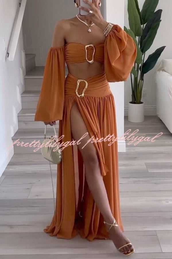 Vacation Chic Chiffon High Rise Flowy Asymmetrical Drape Maxi Skirt - Women's Elegant Beach Cover Up Skirt for Summer Travel, Boho Outfits & Resort Wear