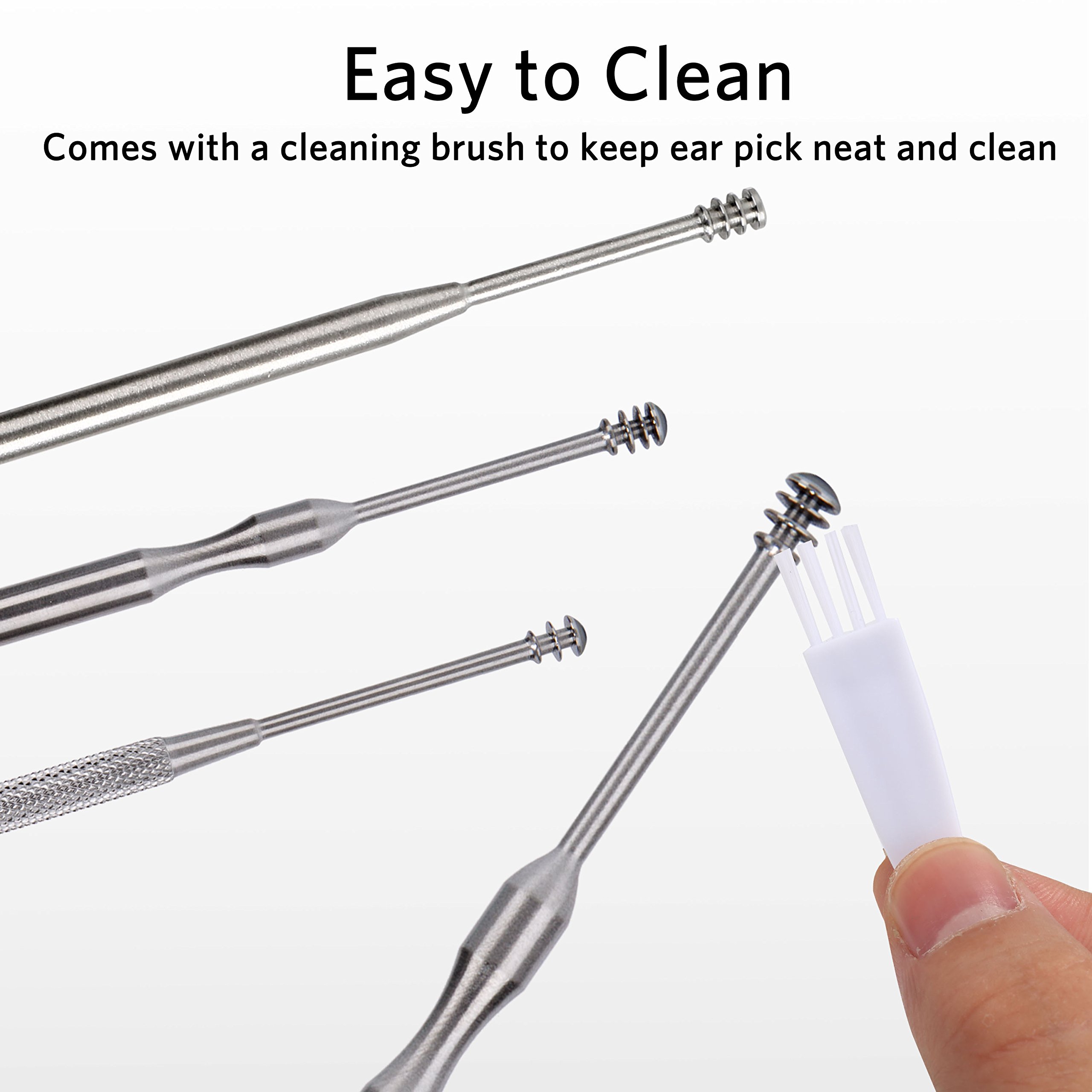 3 Pcs Ear Wax Removal Kit - Geengle Ear Cleaning Tool Set with Curette, Brush & Storage Box - Safe & Gentle Earwax Remover for Adults & Kids - Perfect for Home, Travel & Personal Hygiene Care