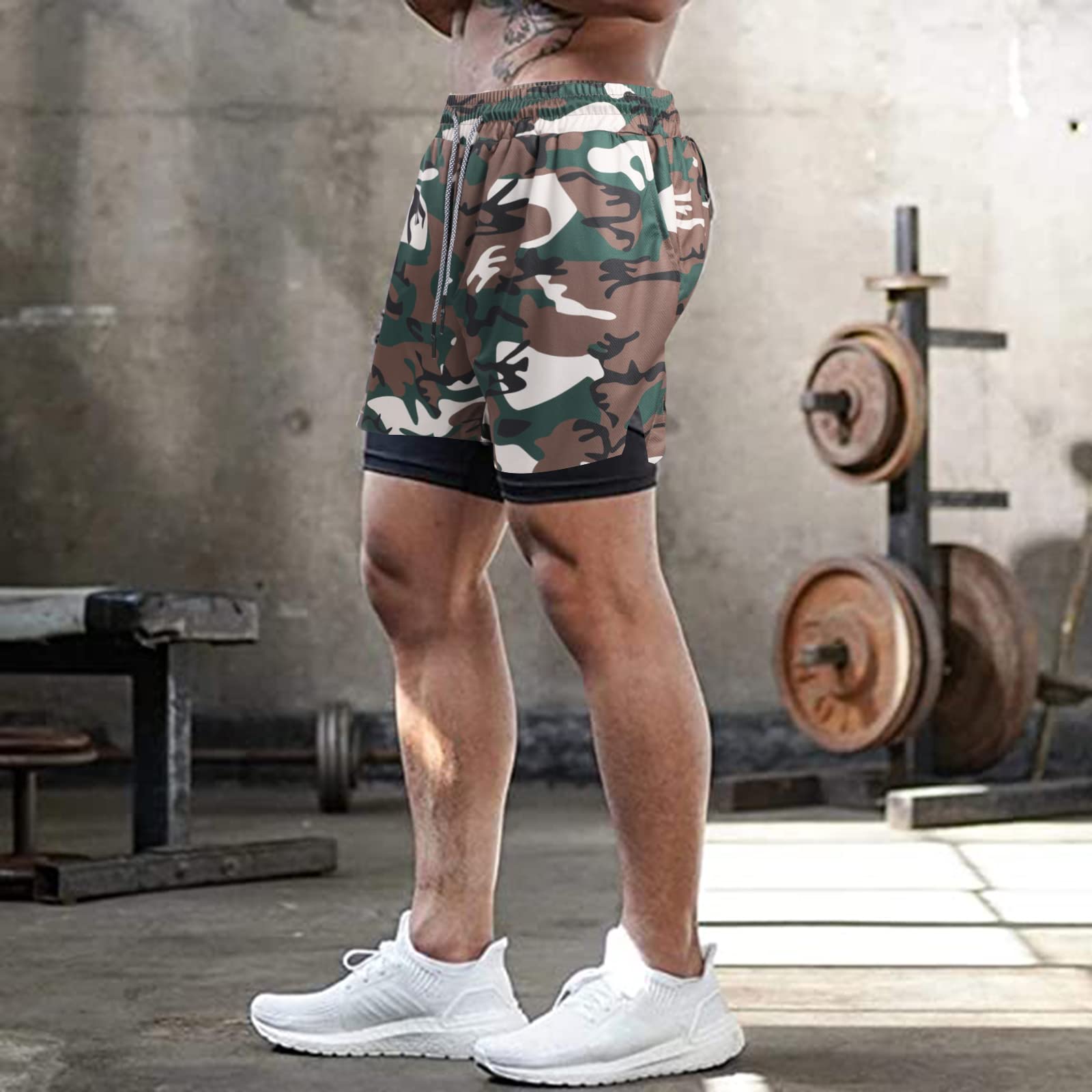 Surenow Men's Running Shorts - 2-in-1 Workout Shorts with Liner, 7-Inch Gym Yoga & Outdoor Sports Shorts for Men | Perfect for Running, Training & Active Lifestyle