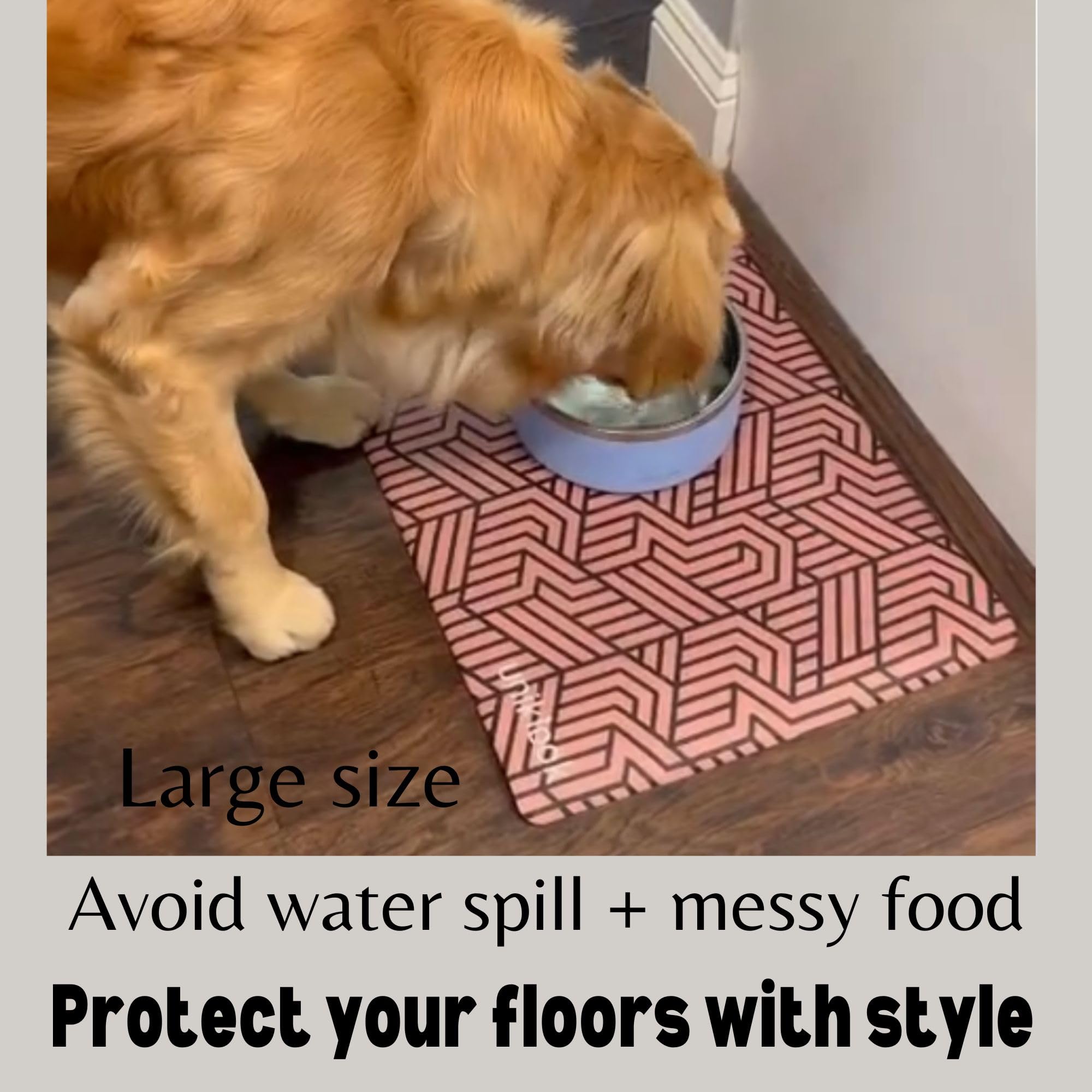 Non-Slip Waterproof Dog Food Mat - Durable Pet Feeding Mat for Bowls, Food & Water - Easy Clean Dog Bowl Mat for Indoor & Outdoor Use - Perfect for Messy Eaters & Spill Prevention - UnikLook