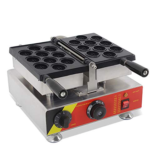 INTSUPERMAI Commercial Waffle Maker 110V - Professional Nonstick Waffle Iron Machine with 10 PCS 180° Opening Walnut Shape Plates - Perfect for Bakeries, Cafes, and Home Breakfast Waffle Making