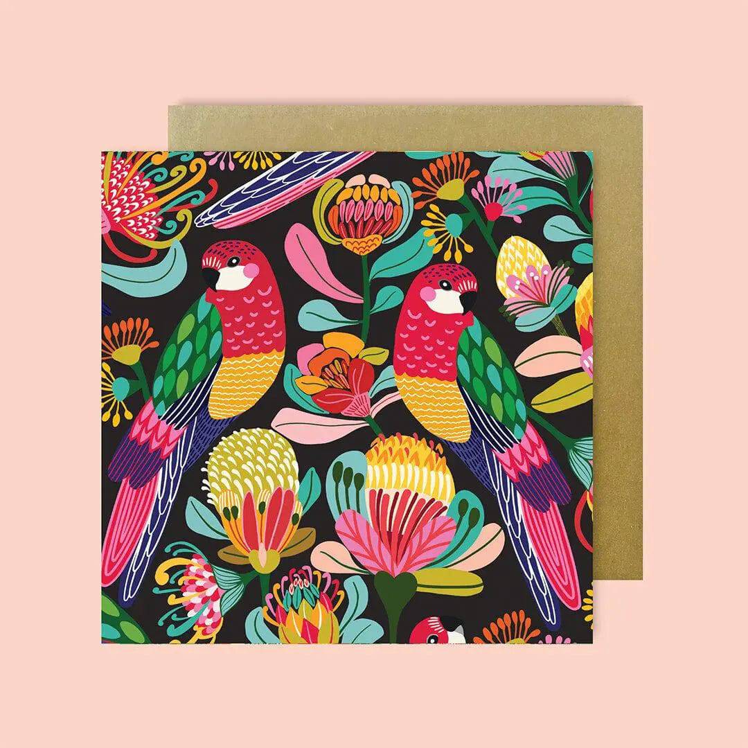 Rosella Birds Australian Greeting Cards - Colorful Parrot Design for Birthday, Thank You & Special Occasions - Perfect for Nature Lovers & Bird Enthusiasts