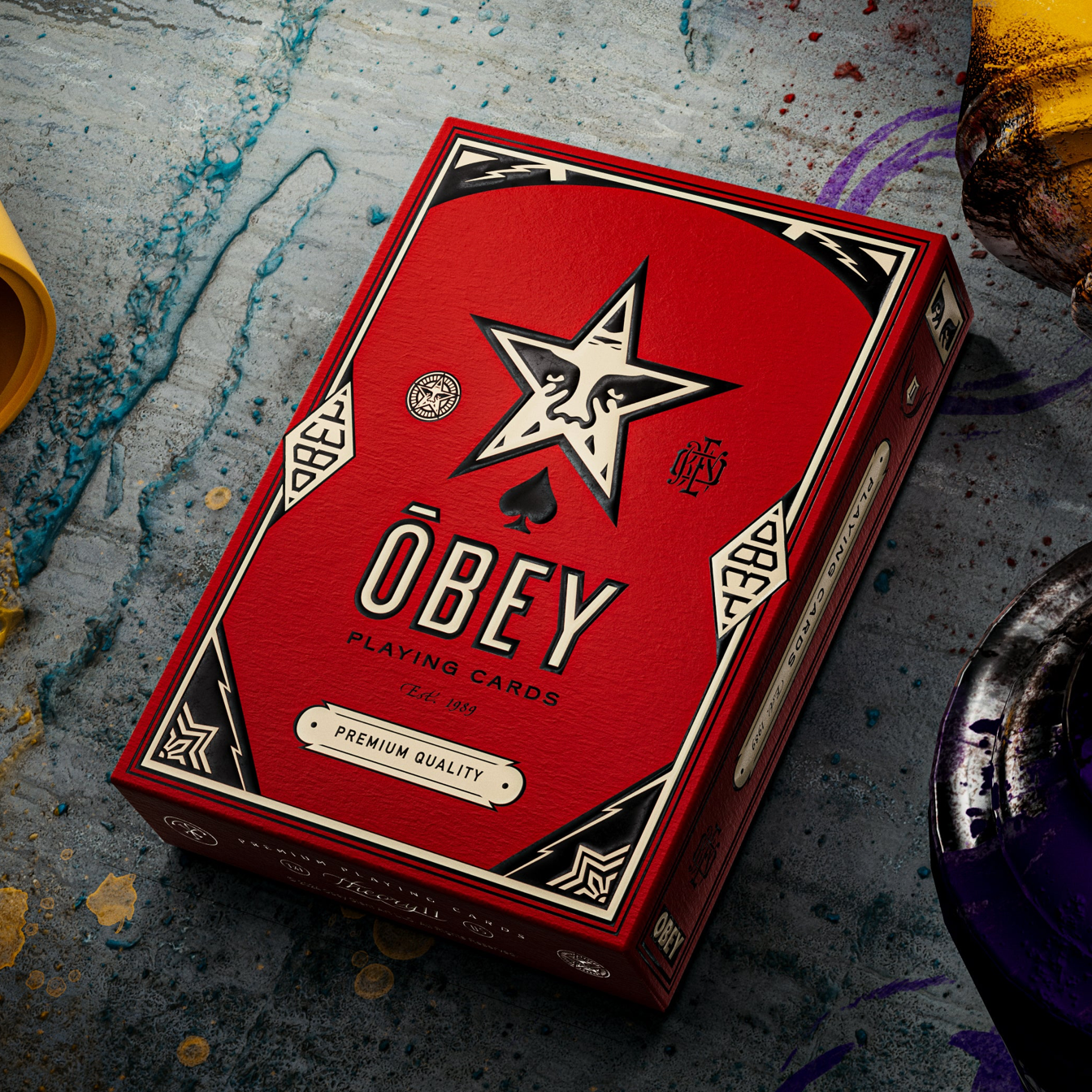 Obey Playing Cards - Premium Red Deck for Poker, Magic Tricks & Card Games | Perfect for Parties, Casino Nights & Collectors