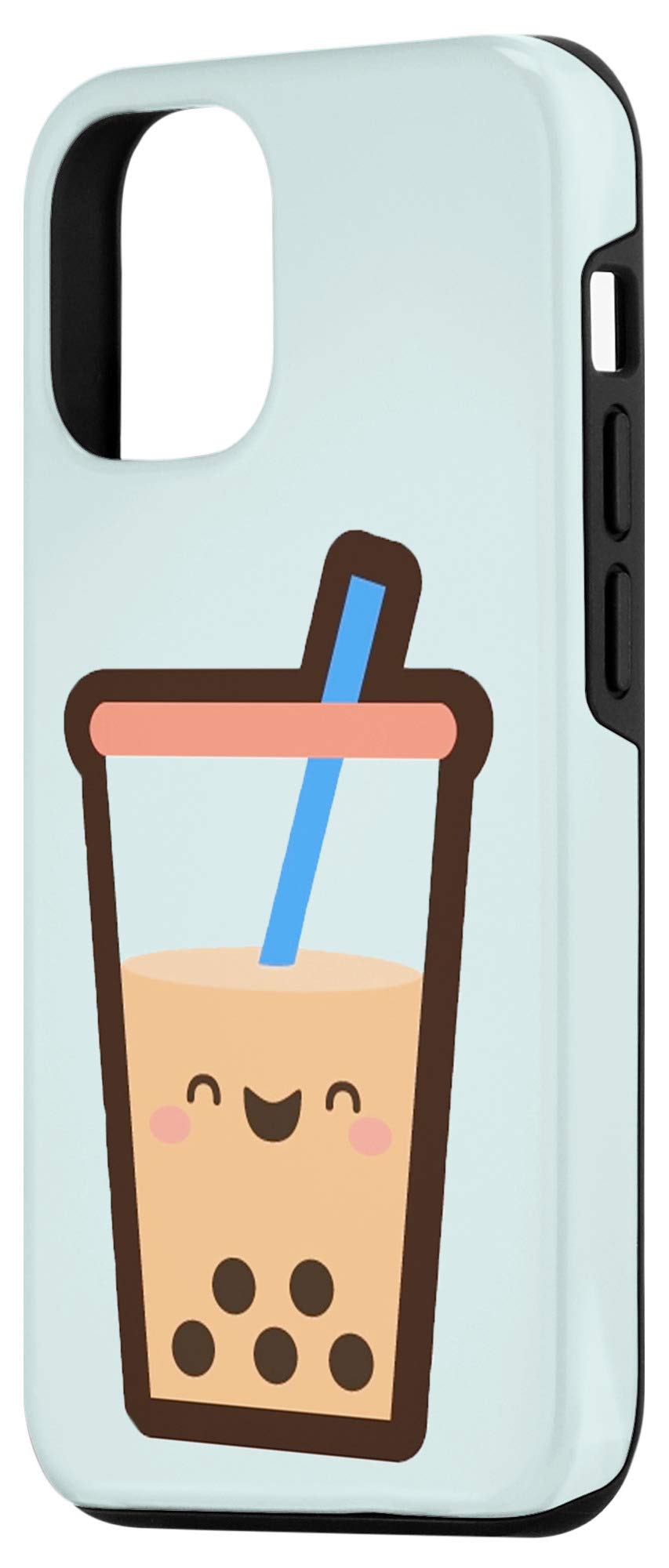 iPhone 12/12 Pro Case - Teal Bubble Tea Cartoon Design | Cute Protective Cover for Dessert Lovers | Perfect for Daily Use, School & Work