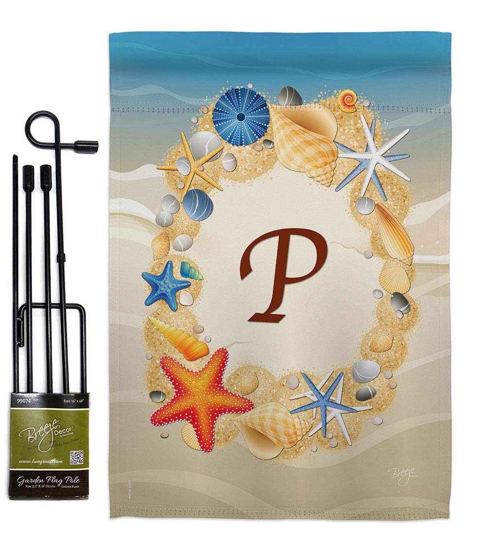 Summer P Garden Flag Set - Coastal Beach Decor for Outdoor Yard