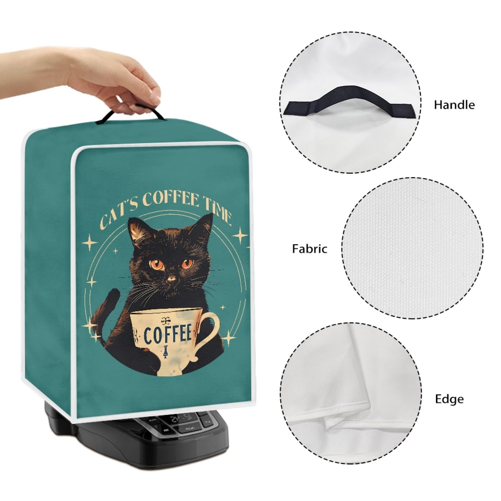 GLENLCWE Cat-Themed Kitchen Appliance Dust Cover - Polyester Stand Mixer & Coffee Maker Protector for Pet Lovers | Perfect for Kitchen Countertops & Coffee Stations