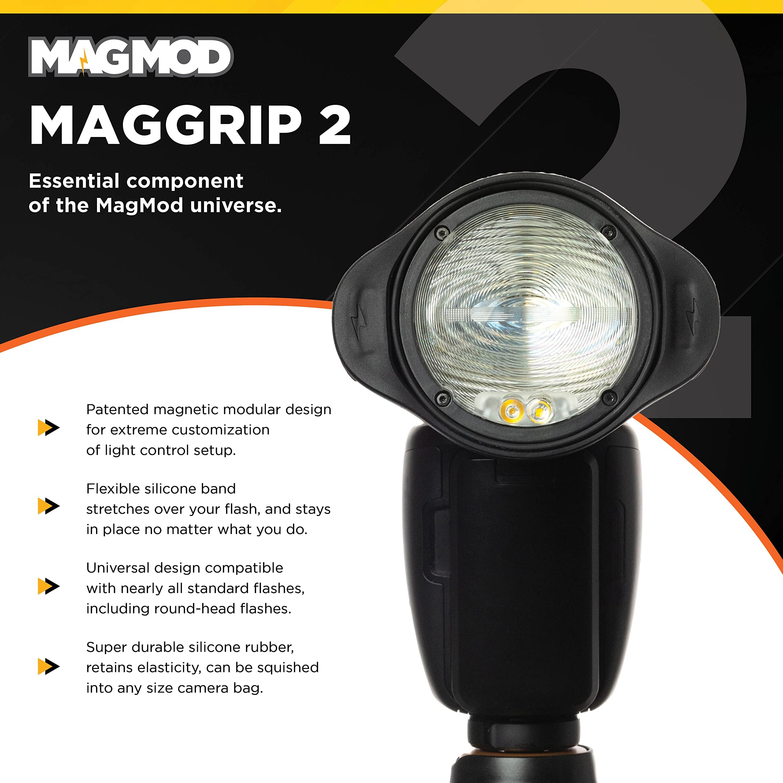 MagMod MagSphere 2 & MagGrip 2 Camera Flash Diffuser Kit - Magnetic Speedlight Modifier for Professional Photography - Perfect for Portrait, Studio, and Outdoor Lighting