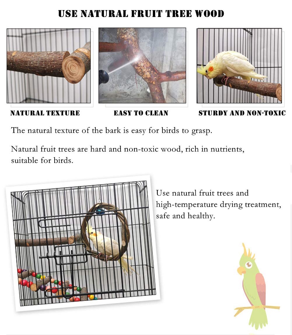 Natural Wooden Bird Swing for Parrots - Safe & Fun Cage Toy for Parakeets, Cockatoos, Cockatiels, Conures, Lovebirds, Canaries & Small Macaws | Perfect for Playtime, Exercise & Mental Stimulation in Bird Cages