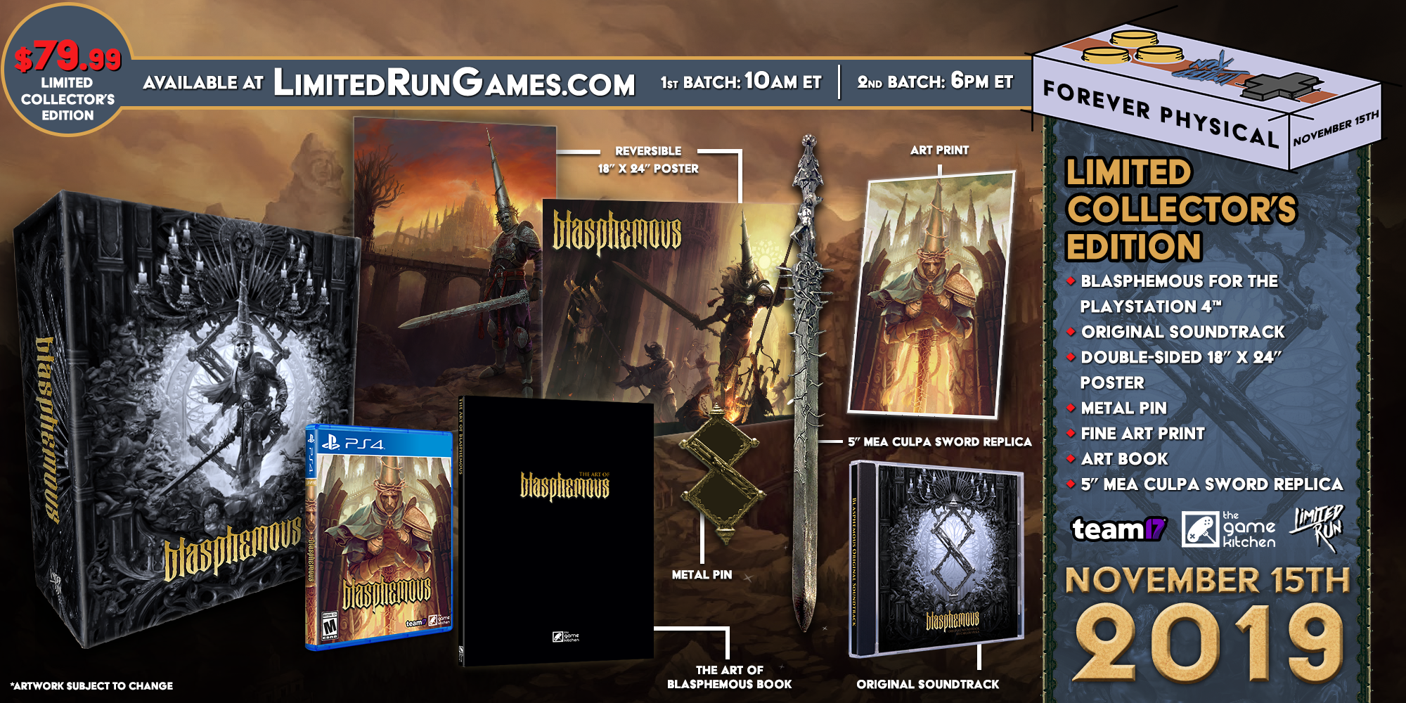 Blasphemous Collector's Edition PS4 Game - Limited Run #304 - Exclusive Horror Action Adventure for PlayStation 4 - Perfect for Dark Fantasy Fans and Collectors