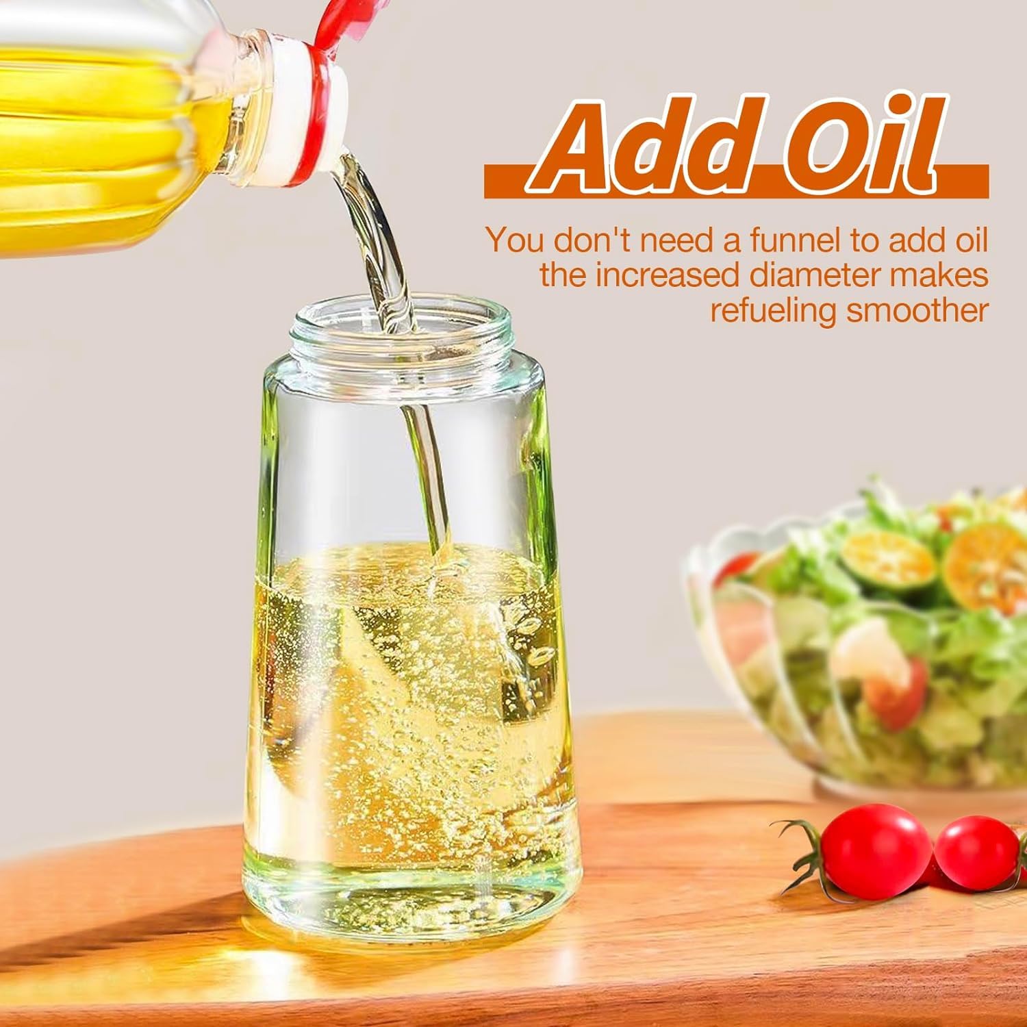 16oz Olive Oil Dispenser with Brush - 2 in 1 Kitchen Oil Sprayer & Dispenser Bottle - Premium Black Olive Oil Container for Cooking, Baking & Salad Dressing