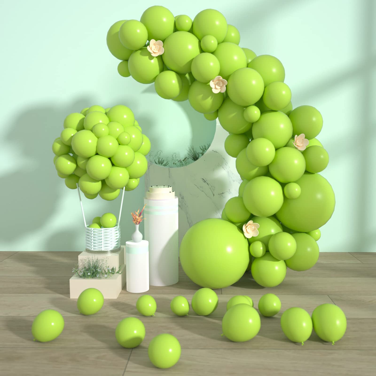 Styirl Lime Green Party Balloons - 100 Pcs 5/10/12/18 Inch Latex Balloon Garland Arch Kit for Birthday, Christmas, Wedding & Party Decorations | Perfect for Baby Showers, Graduations, Anniversaries & Holiday Celebrations
