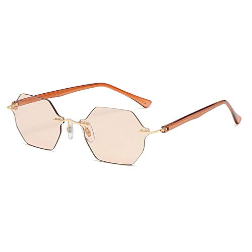 Vintage Rimless Polygon Sunglasses for Women & Men - Fashion Square Sun Glasses Punk Eyewear | Perfect for Outdoor Activities, Beach, Driving, and Street Style